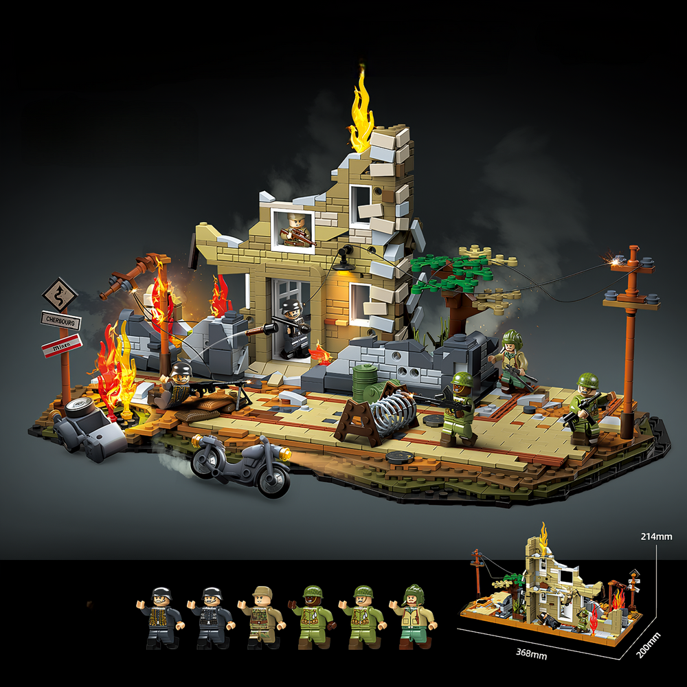 WW2 Western Front "Battle of Cherbourg" brick built kit