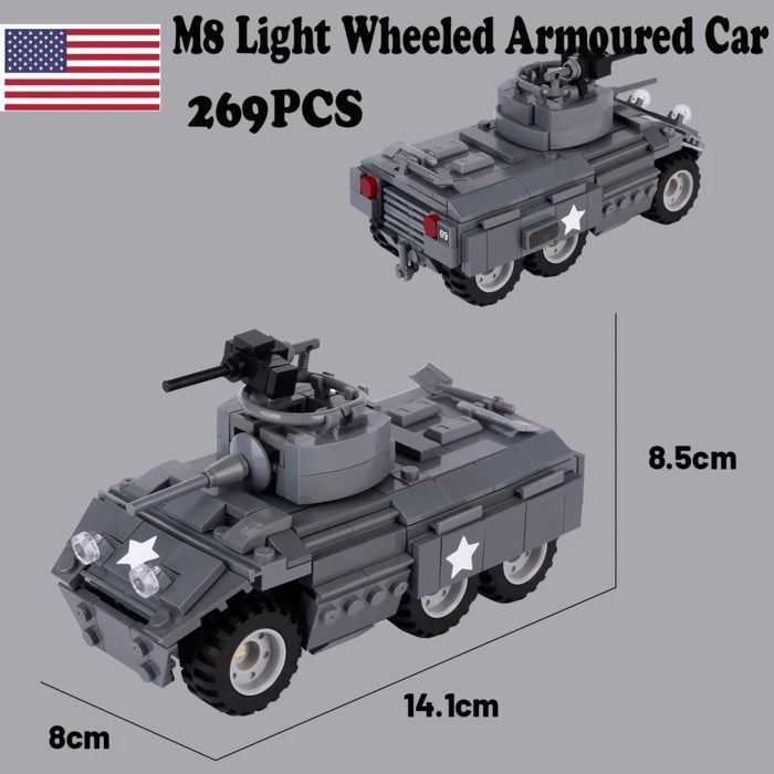 WW2 US Army M8 Greyhound Armoured Car build kit