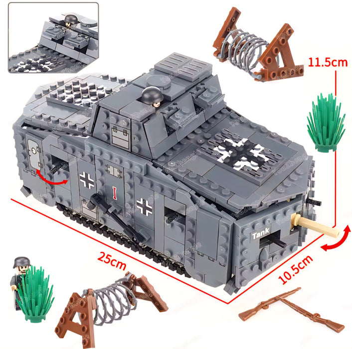WW1 German Sturmpanzerwagen A7V Heavy Tank