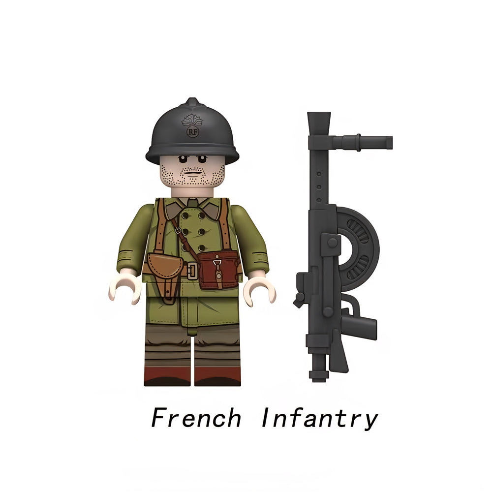 WW2 French Army infantry with M1924/29 LMG
