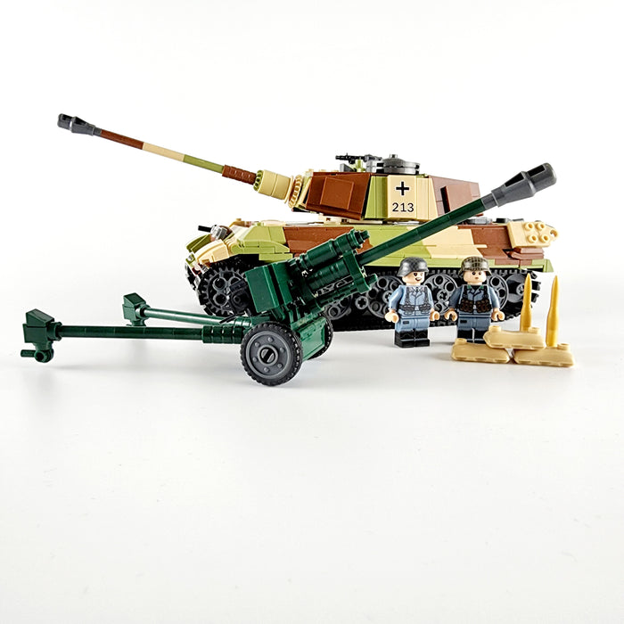 WW2 German King Tiger II and Soviet AT Gun