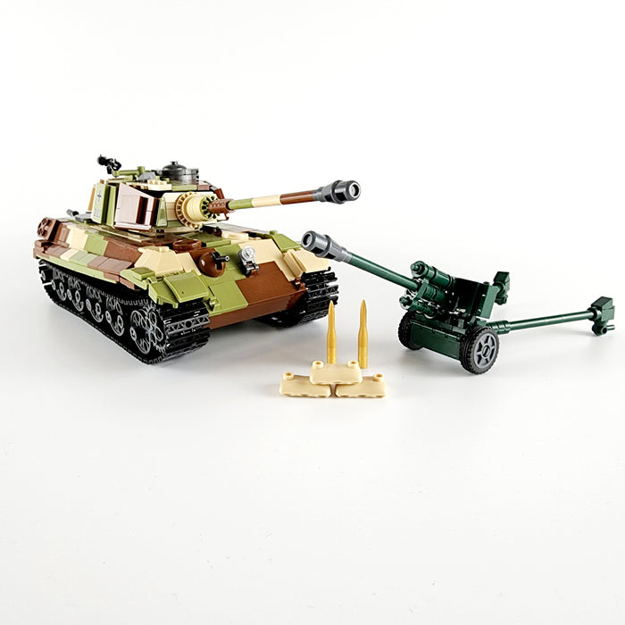 WW2 German Panzer King Tiger and 57mm Soviet ZiS-2 AT gun
