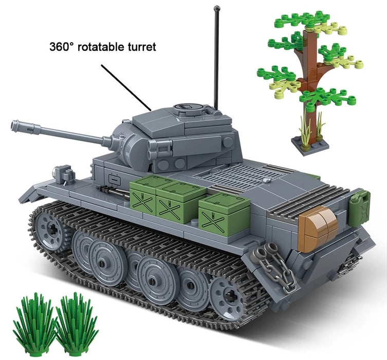 Custom brick built WW2 German Panzer 2 light tank