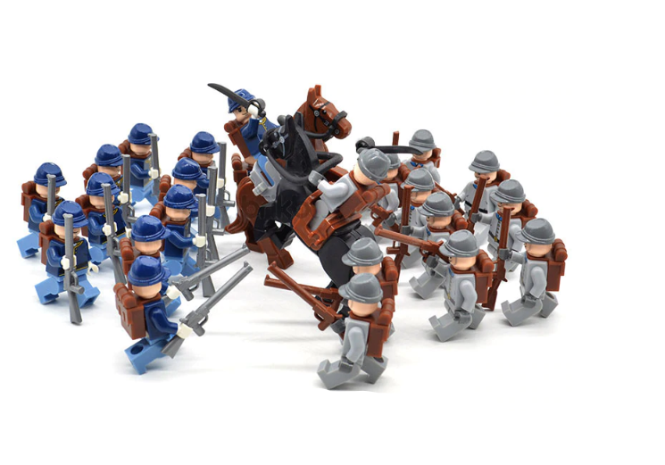 custom lego Union vs Confederate soldiers