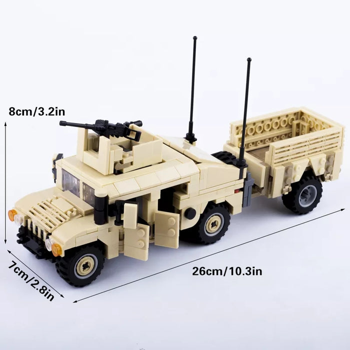 US Army HMMWV M1025 + trailer brick built kit