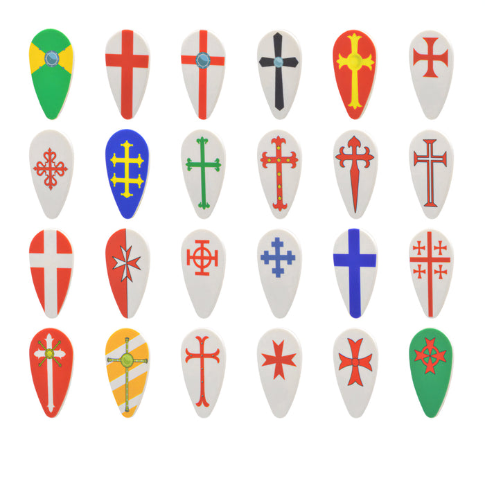 Medieval Knights European Printed Shields x24 pieces