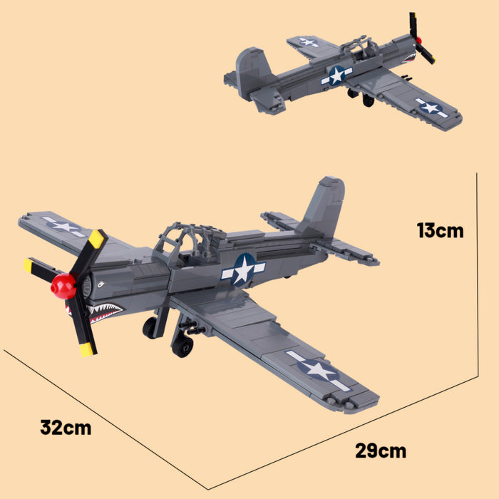 WW2 USAF P 40 Curtis Warhawk Fighter Plane Brick Block Army