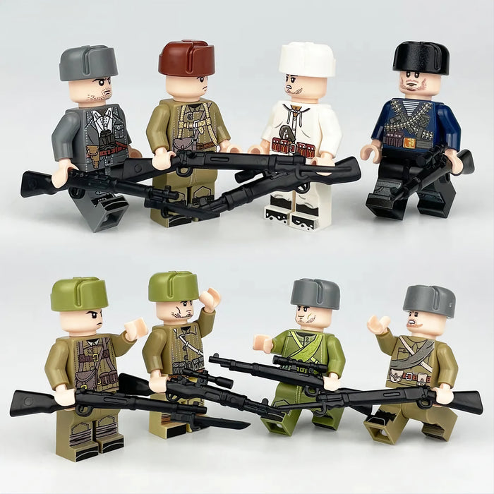 WW2 Mixed Rank Soviet Army Squad x8