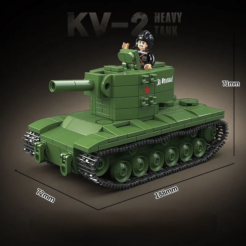 WW2 KV-2 Soviet Heavy Army Tank (Mini) — Brick Block Army
