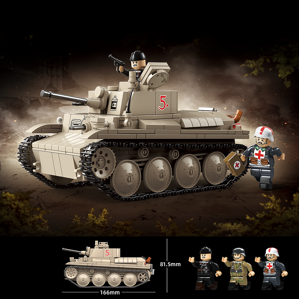 WW2 German Pz.Kpfw 38(T) Light Tank — Brick Block Army