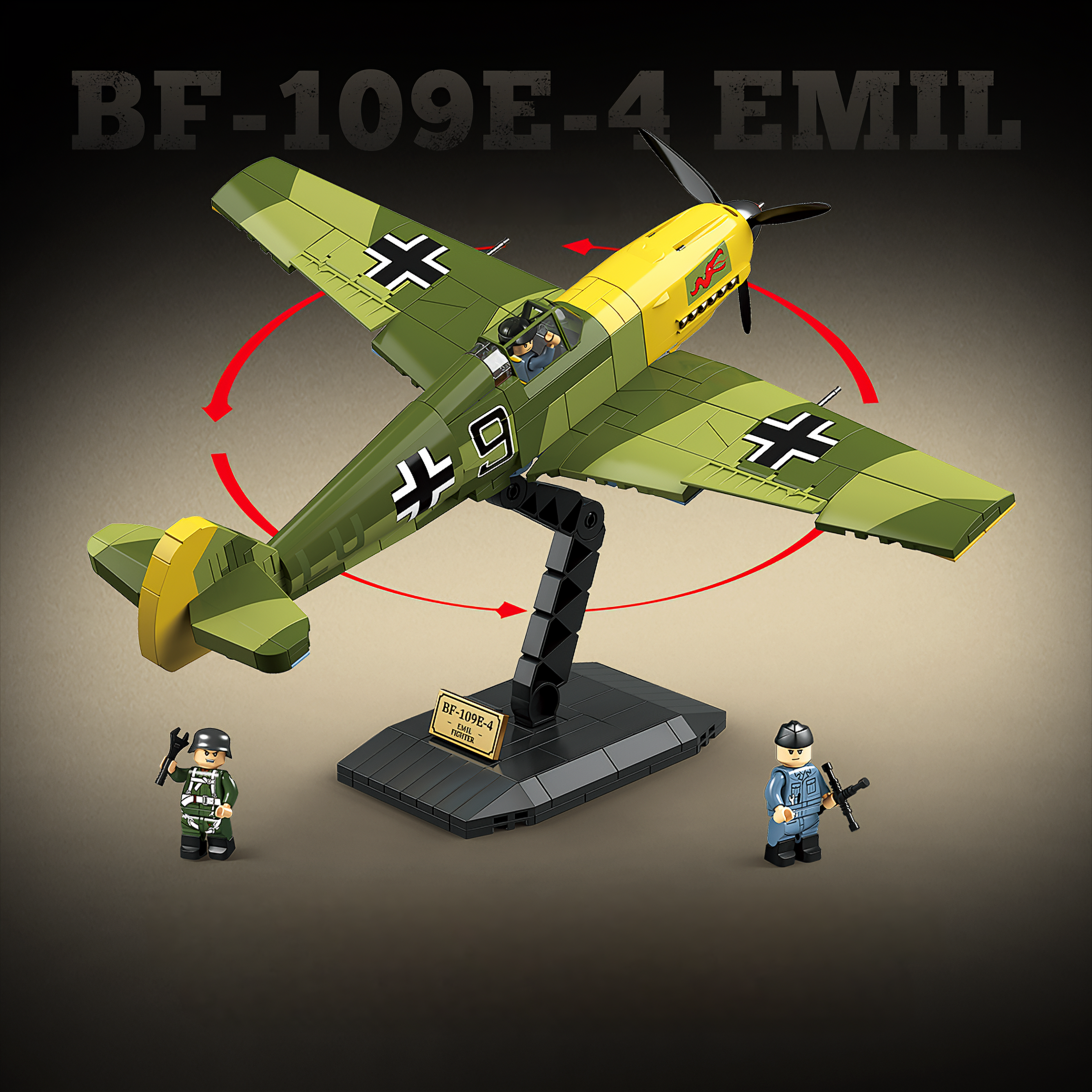 WW2 German Luftwaffe BF-109E Emil Fighter — Brick Block Army