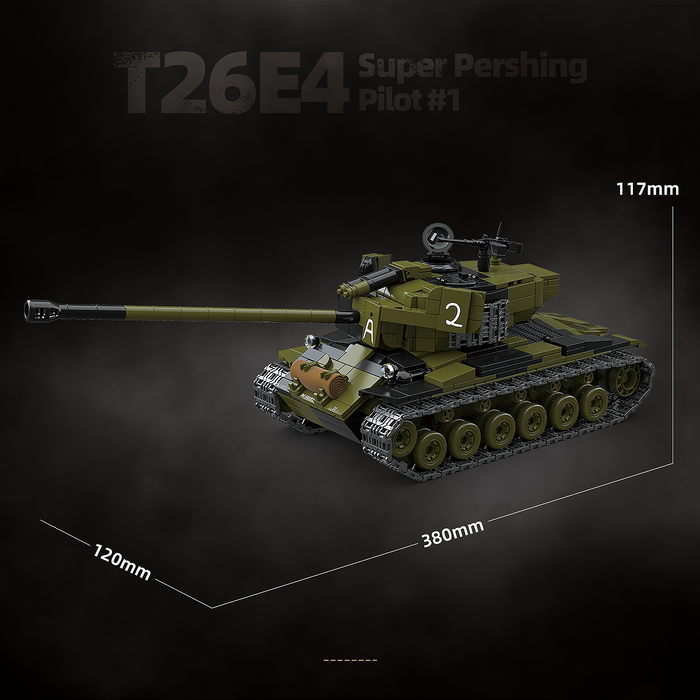 WW2 US Army  T26E4 “Super Pershing” Heavy Tank brick built kit