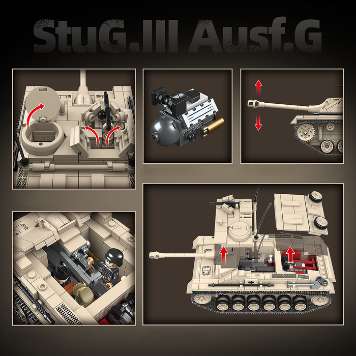 WW2 German Sturmgeschütz III Ausf. G Tank Destroyer brick built kit