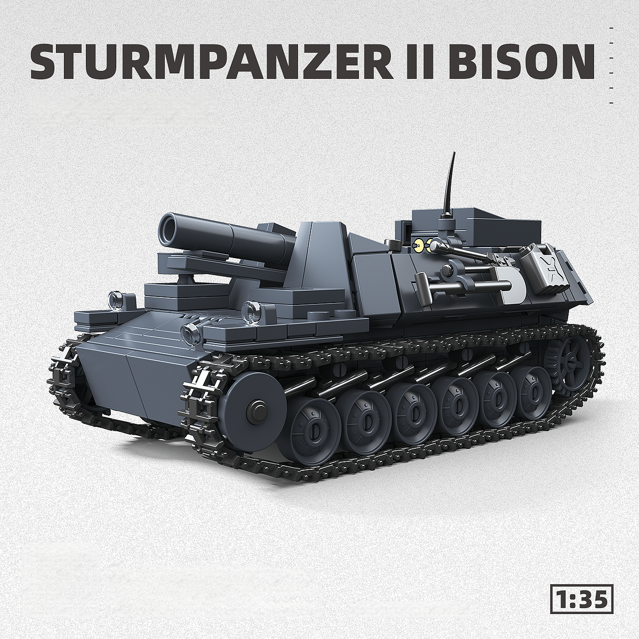 WW2 German Sturmpanzer II Bison Mobile Artillery Platform