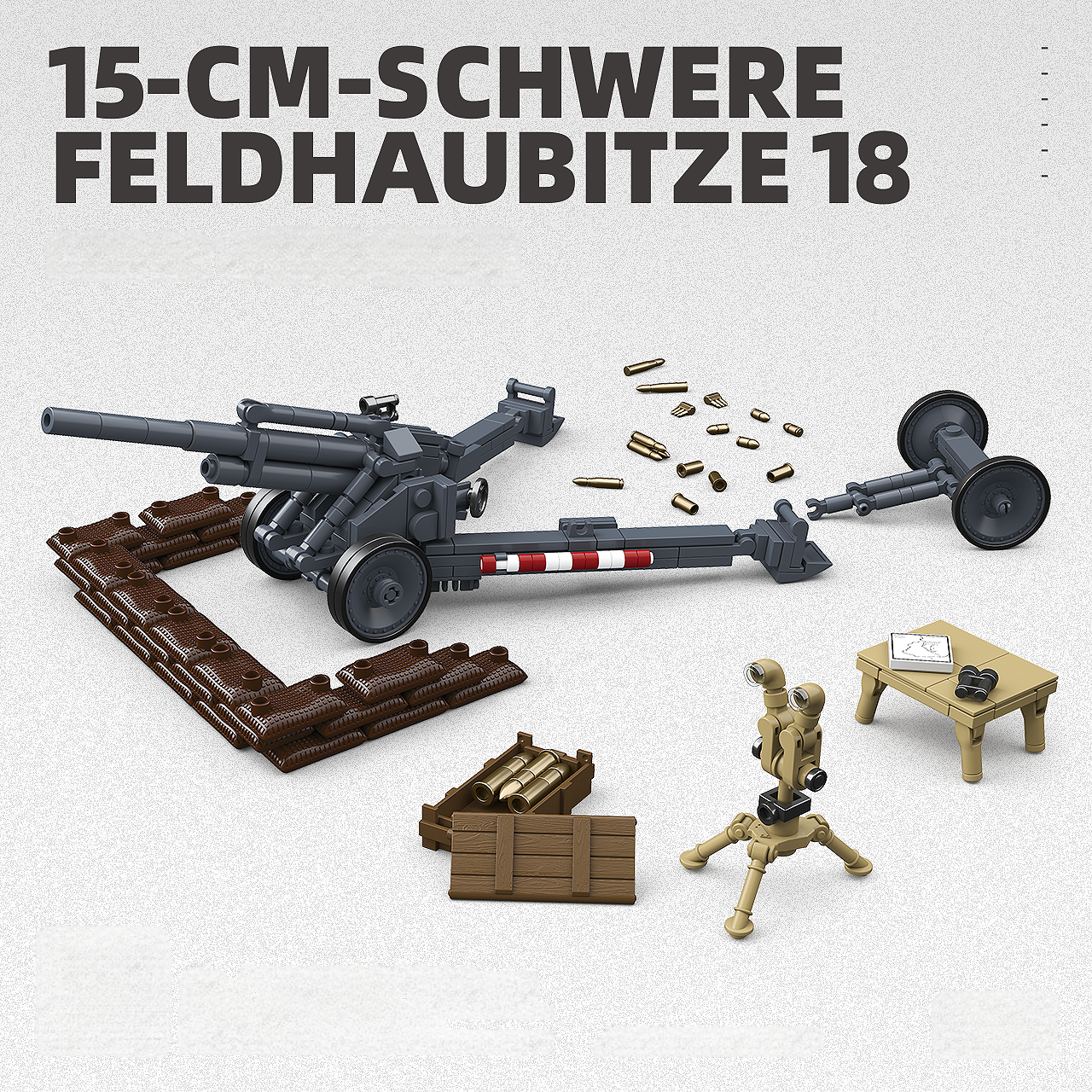 WW2 German Army 15cm Feldhaubitze 18 Artillery Position
