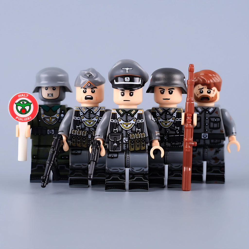 WW2 German Feldgendarmerie Squad x5 — Brick Block Army