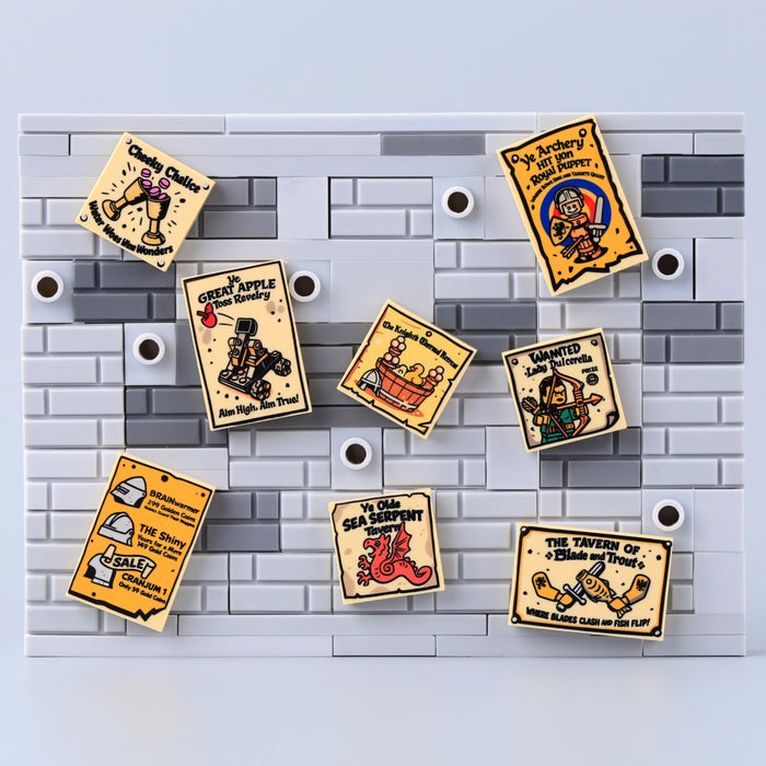 Medieval Tavern & Town Notices Printed Tiles