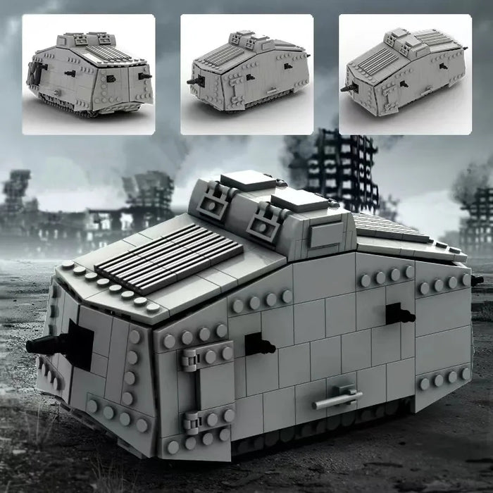 WW1 German Sturmpanzerwagen A7V Heavy Tank brick built kit