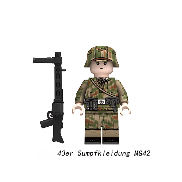 WW2 German Infantry in 43er Sumpfkleidung Camo + MG42