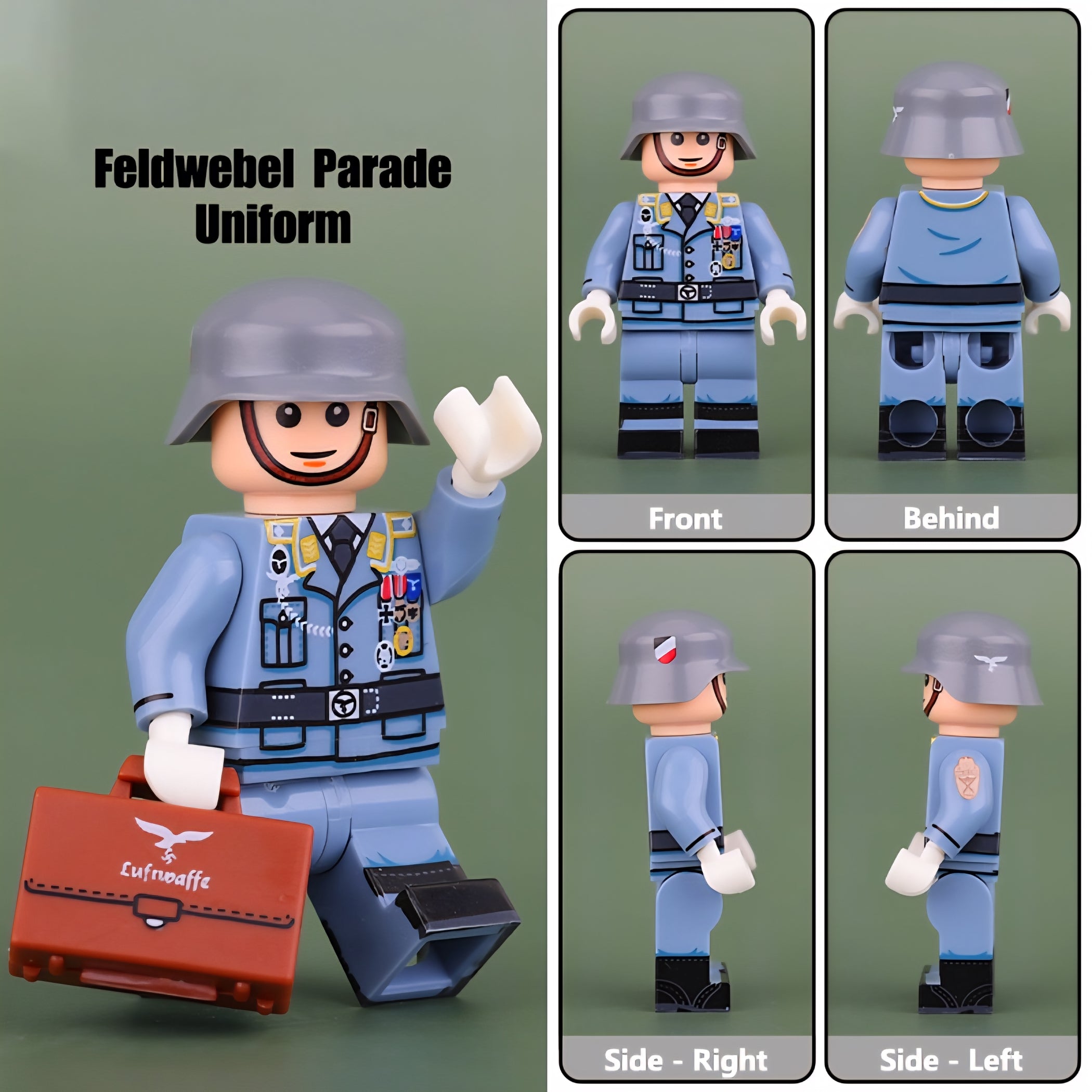 WW2 German Junior and Senior Officers x4 — Brick Block Army