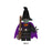 Toy witch with a broom and purple cape 