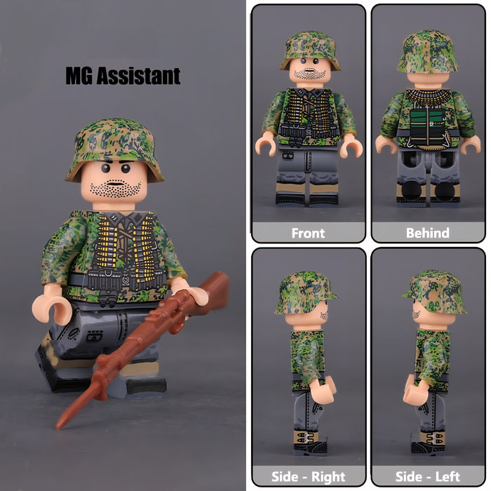 WW2 German Paramilitary Mg gunners assistant 
in "Eichenlaubmuster" Camo
