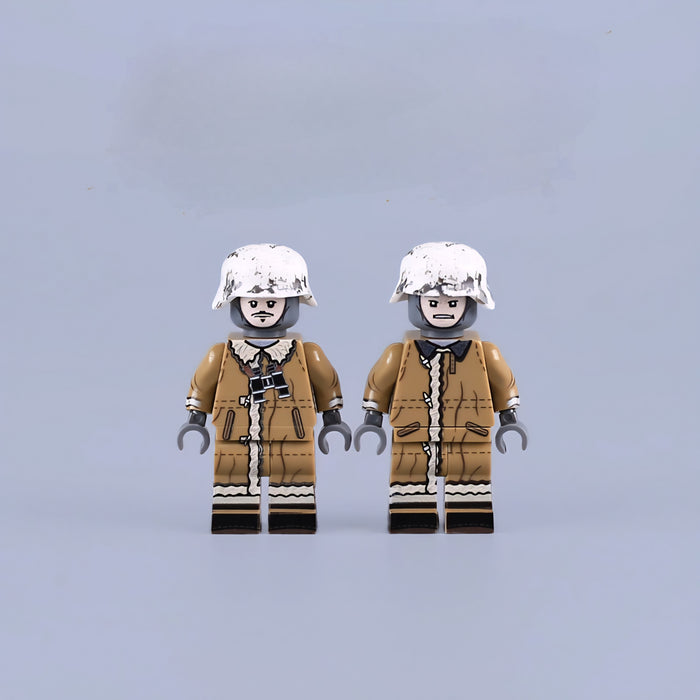 WW2 German Soldiers in Winter Sheepskin Camo Coat