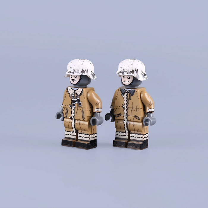 WW2 German Soldiers in Winter Sheepskin Camo Coat