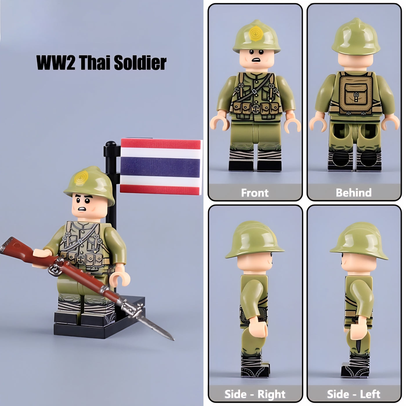 WW2 Alternate Axis Nations Soldiers x4 — Brick Block Army