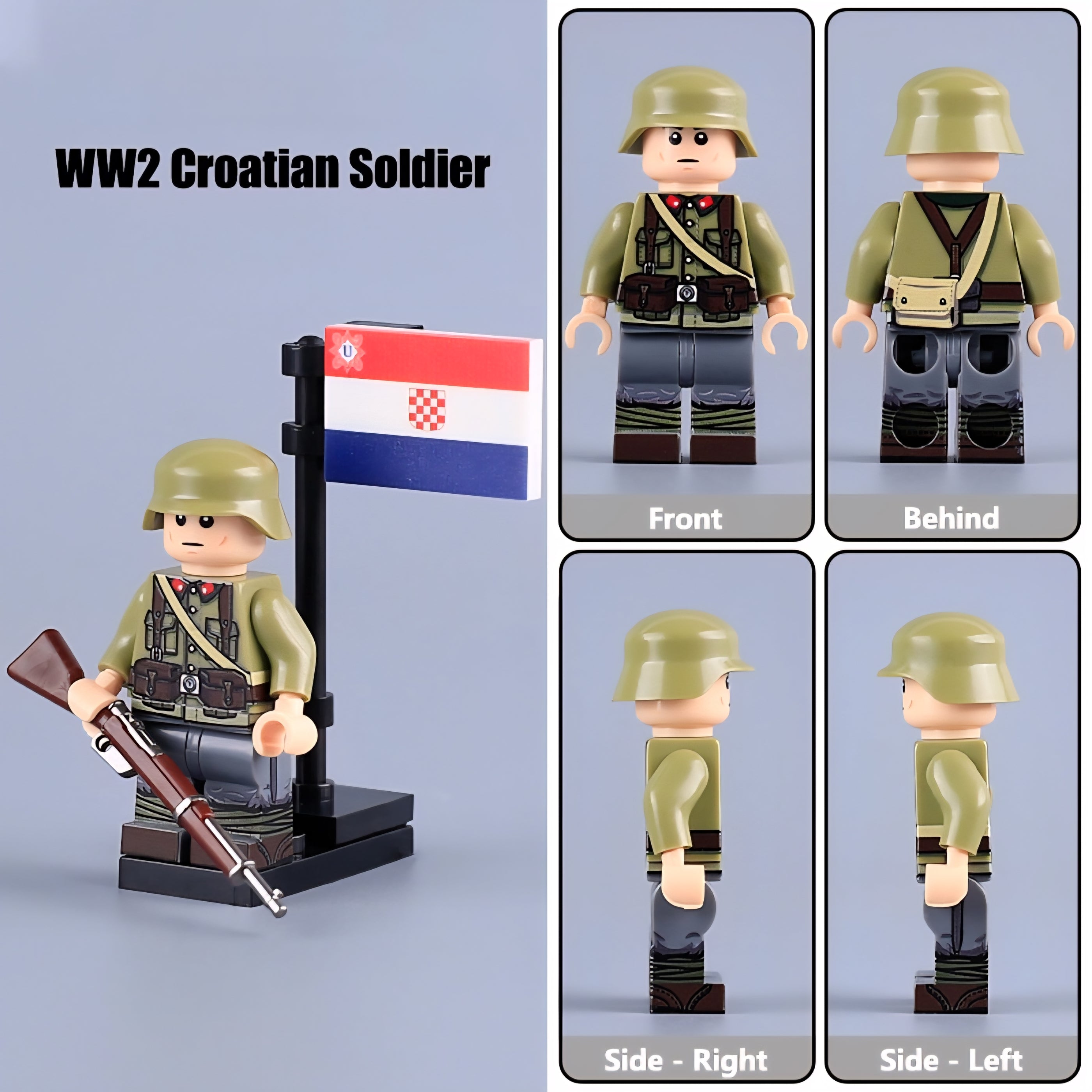 WW2 Alternate Axis Nations Soldiers x4 — Brick Block Army