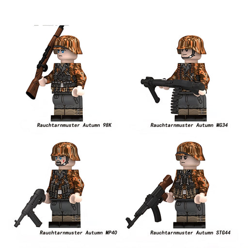 WW2 German Infantry Squad in Rauchtarnmuster Autumn Camo x4
