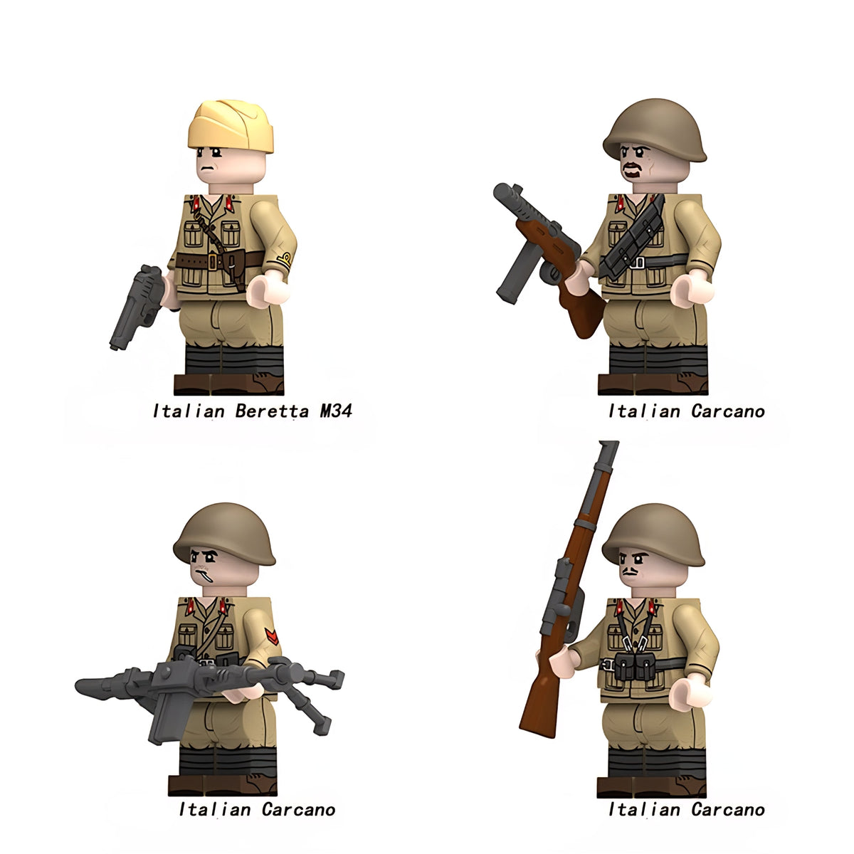 WW2 Mixed Italian Forces Squad (v2) x4 — Brick Block Army