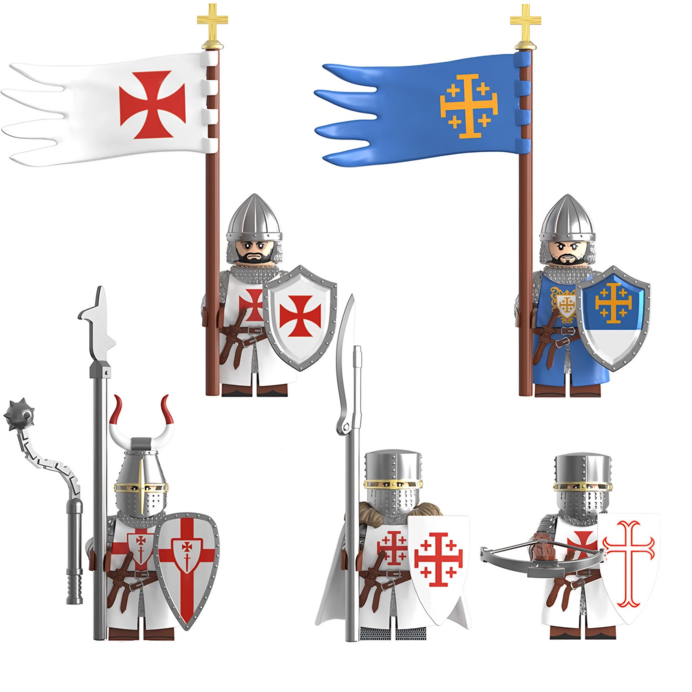 Medieval Crusader Order of Knights Templar & Holy Sepulchre x5 — Brick ...