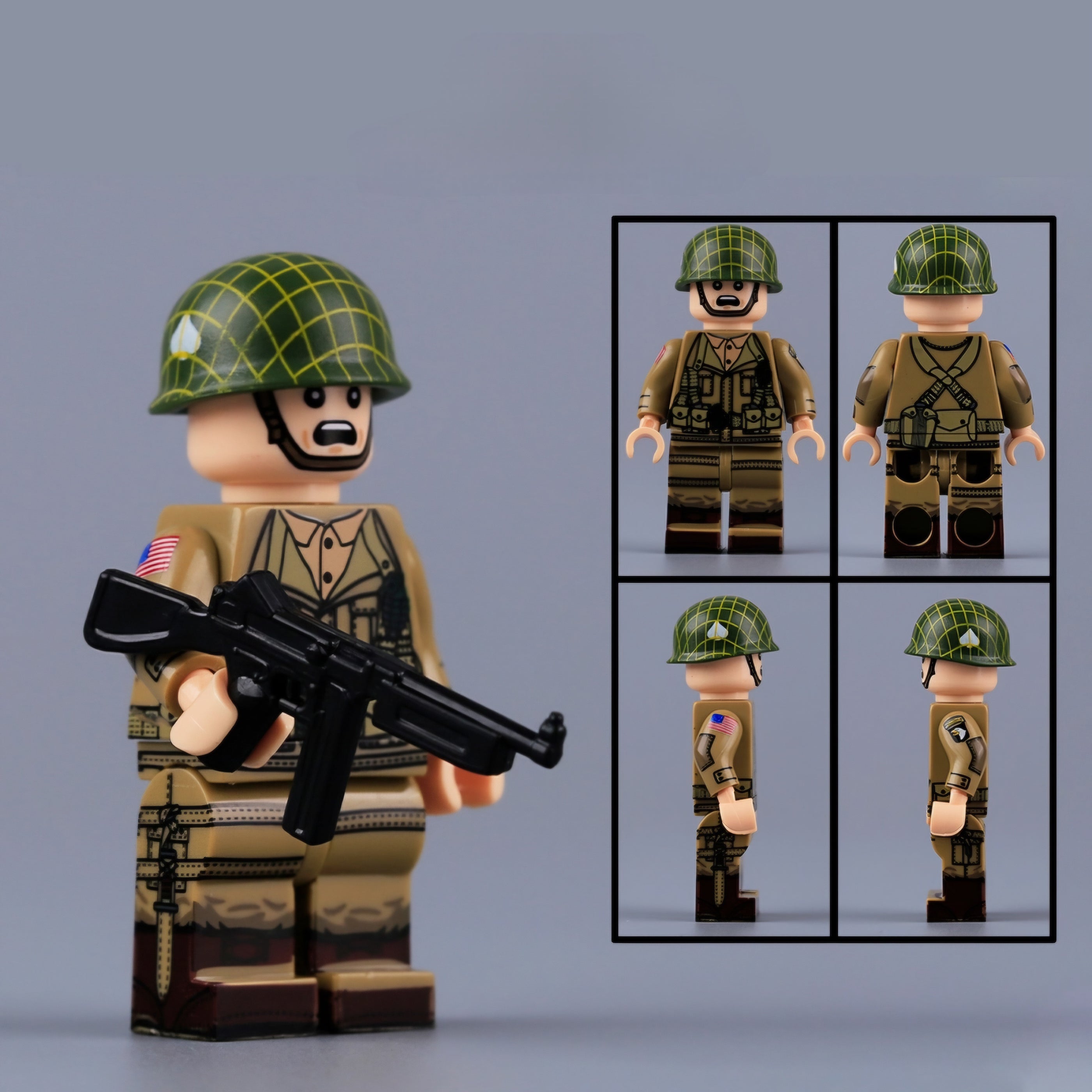 US 101st Airborne Paratrooper Running with M1 Garand figurines et US 101st Airborne Paratrooper Running with M1 Garand figurines et