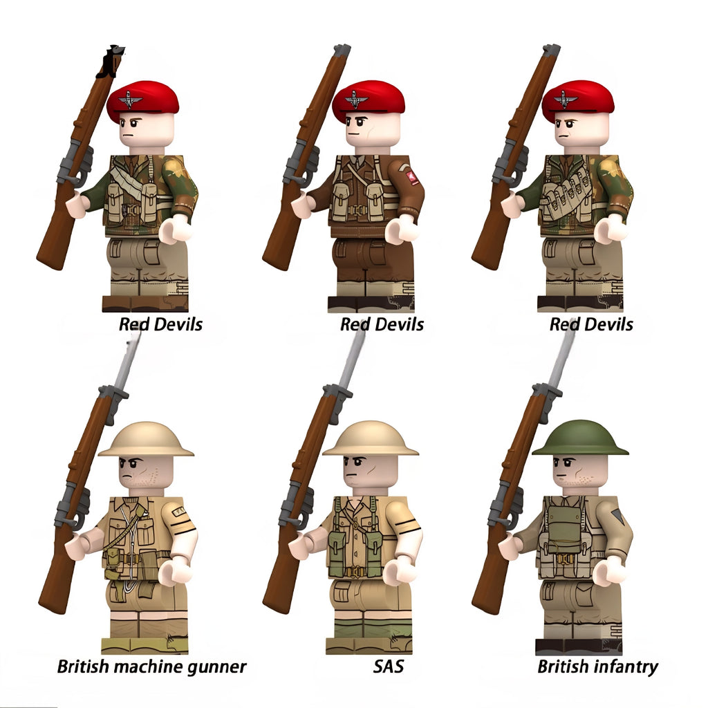 WW2 British Mixed Assault Squad (V2) x6 — Brick Block Army