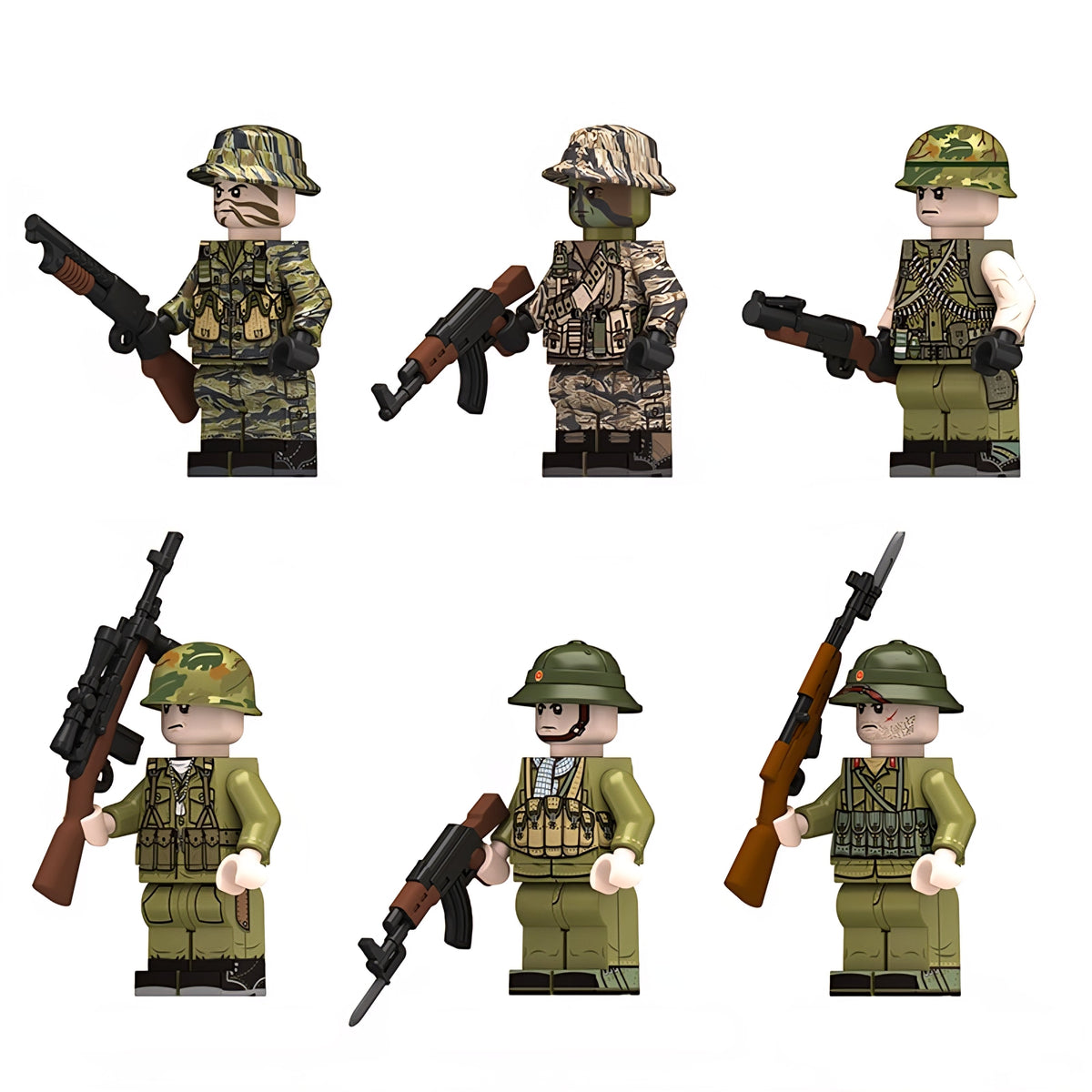 Vietnam War US Army Vs PAVN Infantry Squad x6 — Brick Block Army
