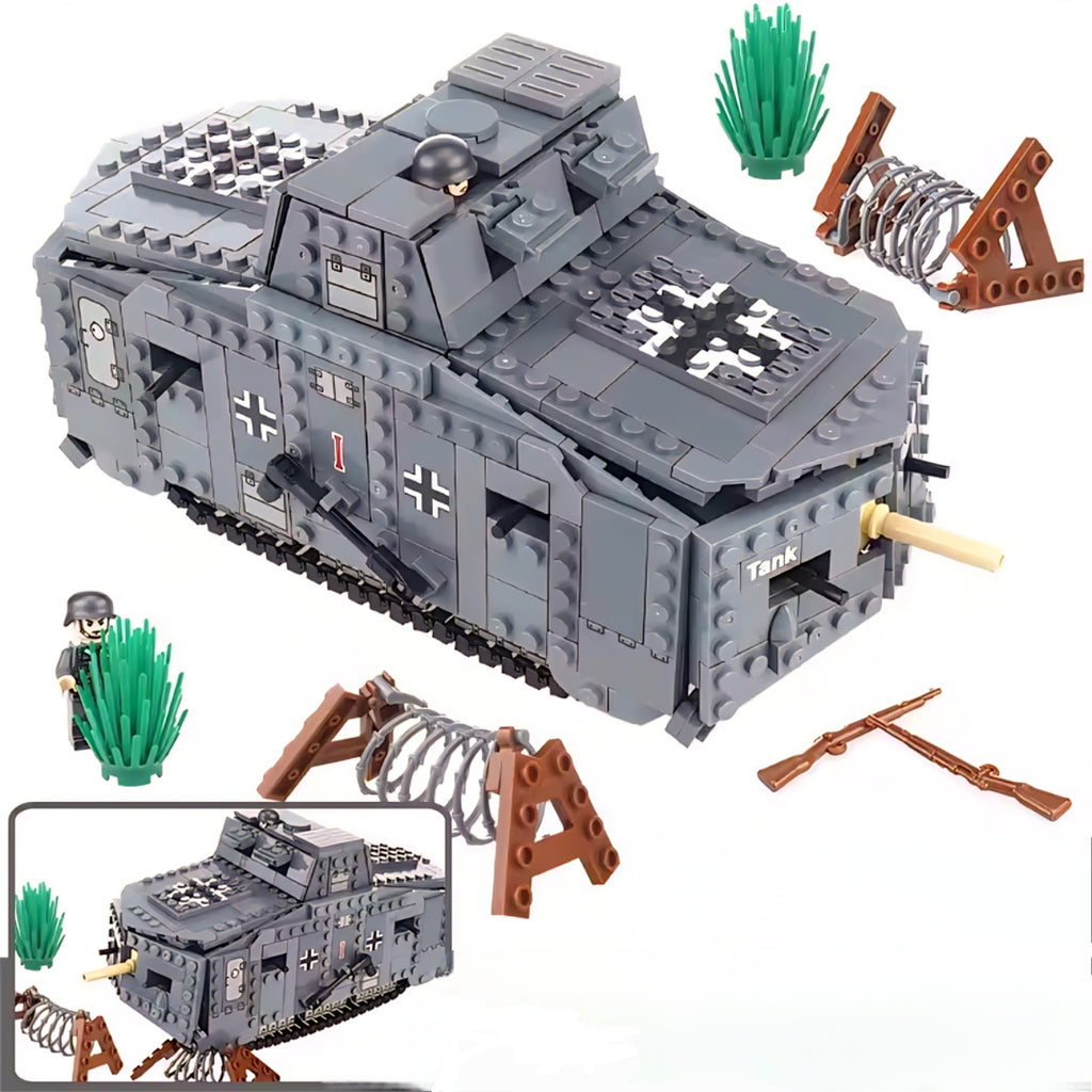 WW1 German Sturmpanzerwagen A7V Heavy Tank — Brick Block Army