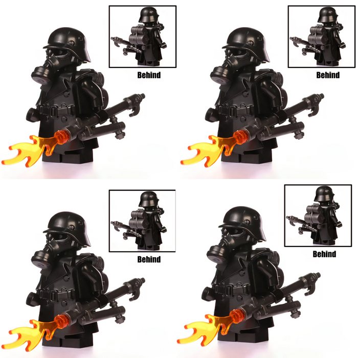 WW1 Dark Flame Troopers x4 — Brick Block Army WW1 Dark Flame Troopers x4 — Brick Block Army