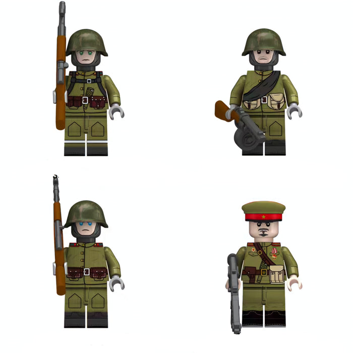 WW2 Soviet Red Army Infantry Squad x4