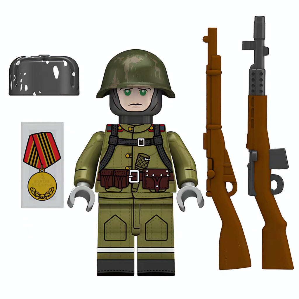 WW2 Soviet Red Army Assault Infantry x10 — Brick Block Army