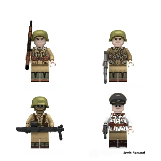 WW2 German Afrikakorps (DAK) Squad & "Desert Fox" x4