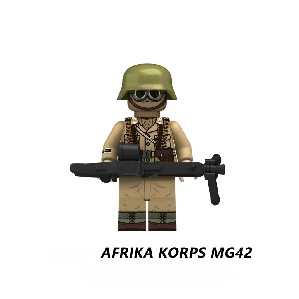 WW2 German Afrikakorps (DAK) Infantry Gunners (V2) x10 — Brick