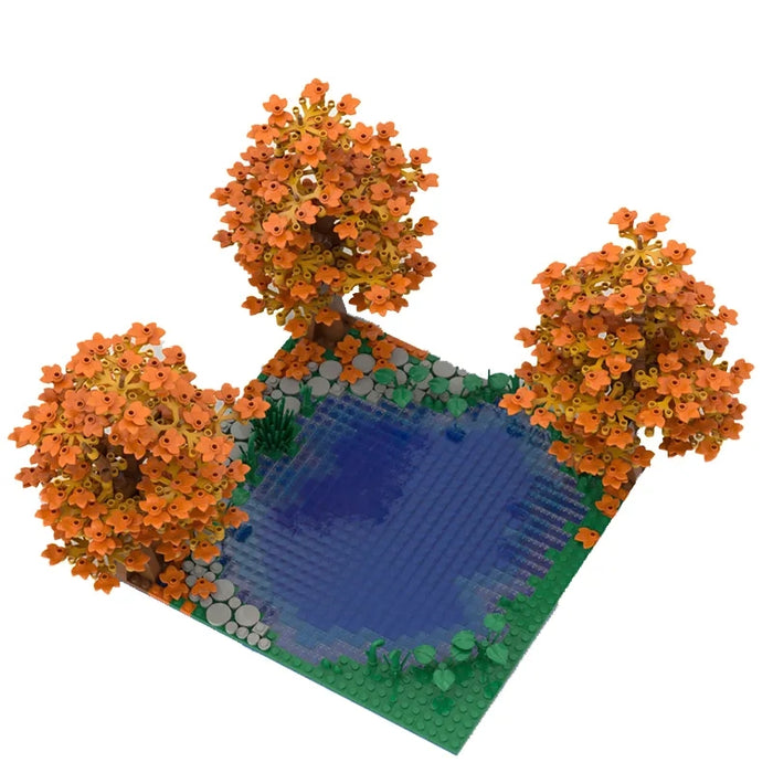Maple Trees of the Autumn Pond brick built moc