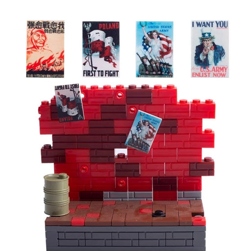 WW2 Propoganda Posters x4  brick tiles 2 x 3