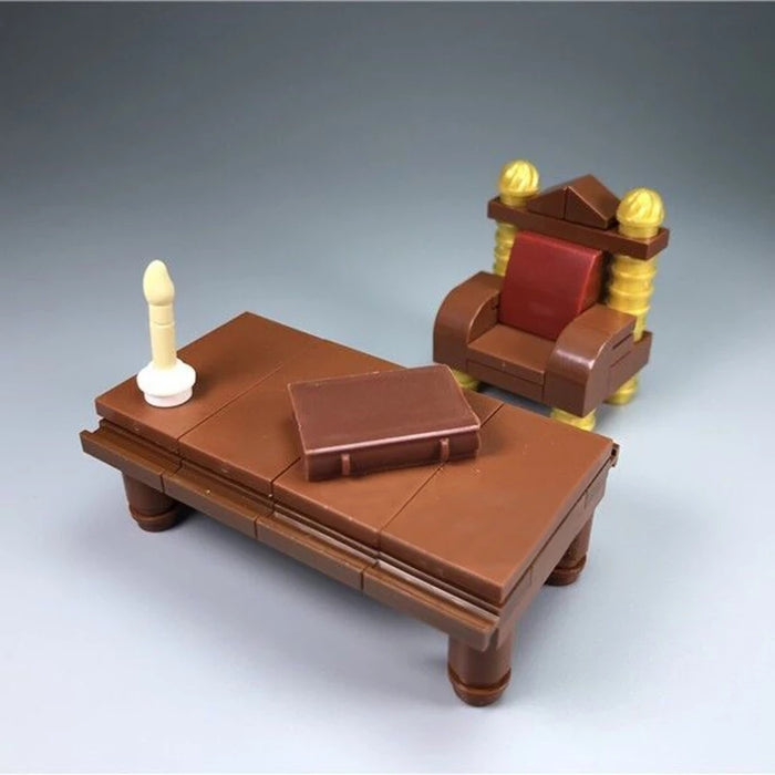MOC custom brick built MOC table and Master Chair 