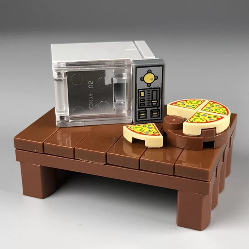 compatible lego microwave and pizza