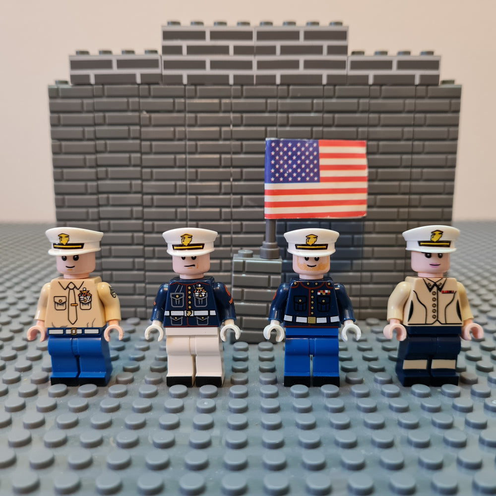 USMC Figures in Ceremonial Dress x4 — Brick Block Army USMC Figures in Ceremonial Dress x4 — Brick Block Army