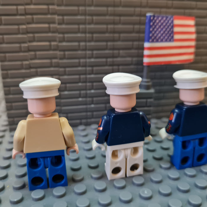 USMC Figures in Ceremonial Dress x4 Brick Block Army USMC Figures in Ceremonial Dress x4 Brick Block Army