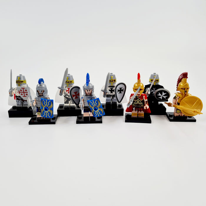 Ancient Spartan + Roman soldiers and Soldiers of the Catholic Orders x8