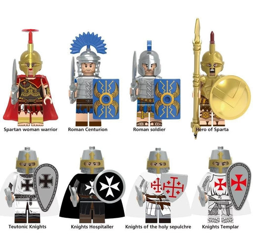 Ancient Spartan + Roman soldiers and Soldiers of the Catholic Orders x8